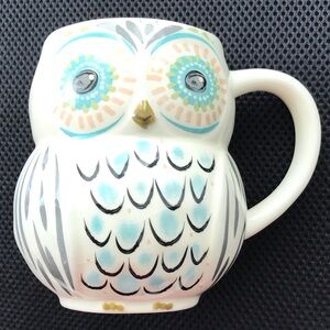 NATURAL LIFE Owl Mug with Blue and Gray Accents